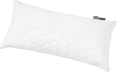 Подушка Centa-Star Famous, 40 x 80 см, наповнювач з мікрофібри Breeze, змінна кількість наповнювача, із застібкою-блискавкою, Oeko-Tex Standard 100 Клас 1, поздовжнє простьобування, біла, (1 упаковка)