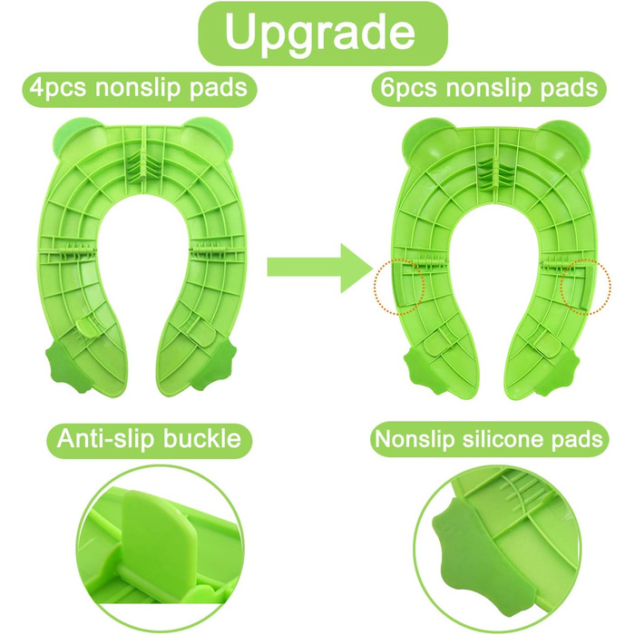 Складний тренажер для дитячого унітазу PandaEar Портативне туристичне сидіння для унітазу. Чохли на сидіння з протиковзкою силікон
