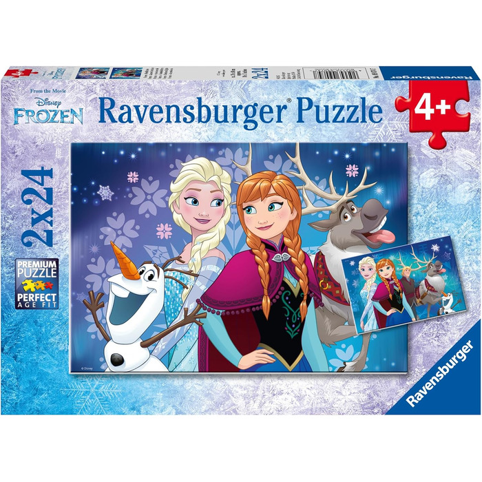 Дитячий пазл Ravensburger - 09074 Холодне серце - Північне сяйво - Пазл для дітей від 4 років, Пазл Disney Холодне серце 2х24 дета