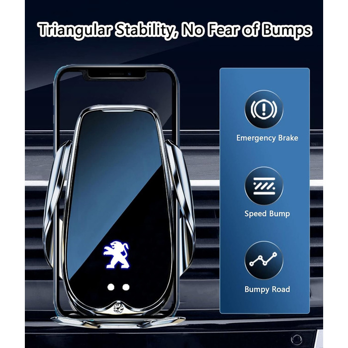 Автомобільний тримач мобільного телефону REDAEL для Peugeot 308 2016-2013, автомобільний тримач мобільного телефону, що обертаєтьс