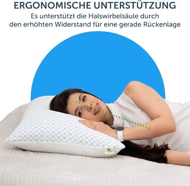 Подушка з піни з ефектом пам&39яті, ергономічна та охолоджувальна, регульований наповнювач для ідеальної підтримки шиї, ортопедична подушка для шиї для сну на боці, спині та животі, дихаюча та придатна для прання