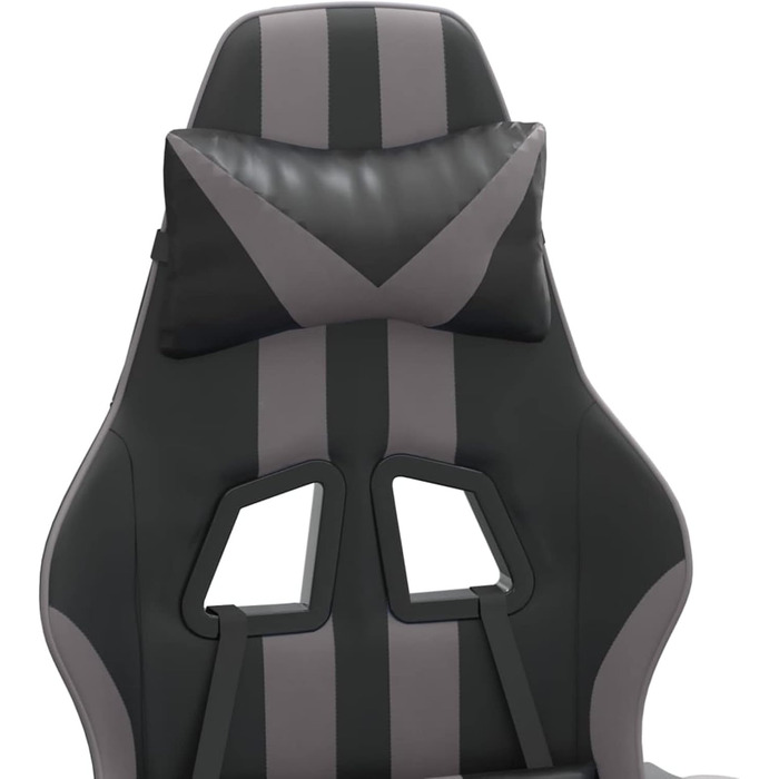 Ігрове крісло з підставкою для ніг, крісло для ПК, ігрове крісло, крісло для геймерів, крісла для ігор, крісла для кабінету, крісло для Playstation, комп&39ютерне крісло, обертове, чорно-сіра штучна шкіра