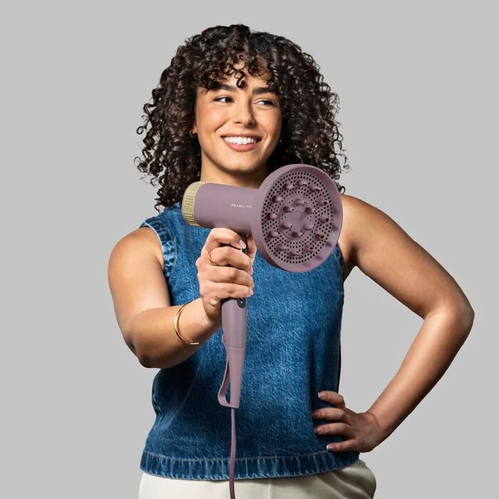 Фен для волосся легкий, довговічний безщітковий цифровий мотор 110 000 об/хв 2 насадки дифузор та концентратор (іонна технологія & Anti-Frizz, 12 режимів нагріву та швидкості) EC8930