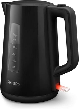 Чайник Philips HD9318/20 серії 3000, 1,7 л, пружинна кришка, LED-дисплей, чорний і тостер HD2581/90, вбудована насадка для булочки, 8 рівнів підсмажування, чорний