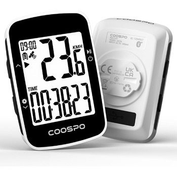 Велокомп'ютер COOSPO BC26 GPS, 2.3 дюйма, IP67, Пластик/Електроніка, Білий