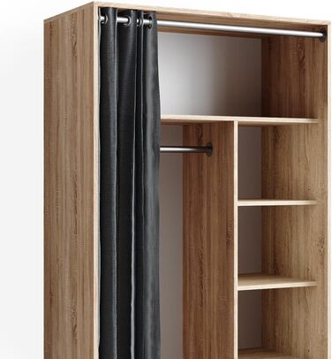 Шафа Vicco Doros, шафа з орними дверима, Сонома, 100 x 168 см відкрита, з колесами Sonoma 100x168 см