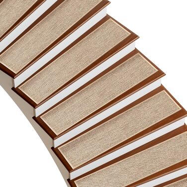 Льняні сходинки Deerly, нековзні, для дерев&39яних сходинок, що знімаються та наклеюються, для внутрішніх сходів, із самоклеючою основою, 20,3 x 76,2 см, бежевий колір, 15 шт. 8&39 x 30&39 бежевий 15