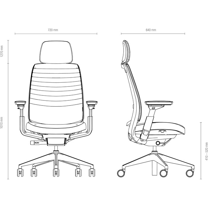 Ергономічне офісне крісло Steelcase серії 2 з поперековою опорою LiveBack та підлокітниками 4D Truffle, 72 x 64 x 101 Truffle Modern