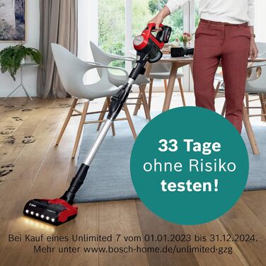 Акумуляторний пилосос Bosch Unlimited 7 ProAnimal BKS711PET, акумуляторний пилосос для прибирання шерсті домашніх тварин, без мішк