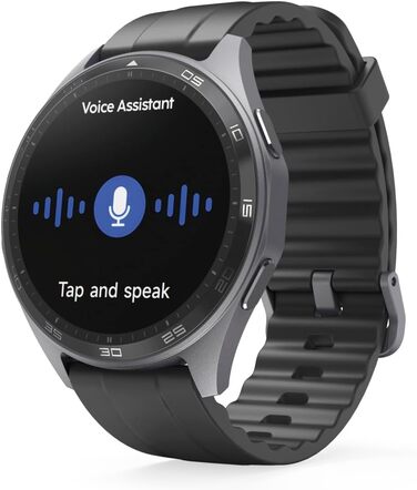 Розумний годинник Hama (кольоровий AMOLED-дисплей 1,43 дюйма, GPS, функція телефону, водонепроникний, WhatsApp, голосовий помічник, трекер сну, 110 спортивних режимів плани тренувань, крокомір, пульсометр, калорії тощо) чорний