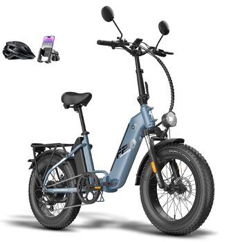 Складаний електровелосипед Fafrees FF20 Polar 20 * 4,0 дюйма, 500 Вт 45 км/год, чоловічий, подвійний акумулятор 24 Аг/26,8 Аг, запас ходу для жіночого фетбайка 150 км/170 км, вантажопідйомність електровелосипеда 150 кг, синій, акумулятор 26,8 Аг