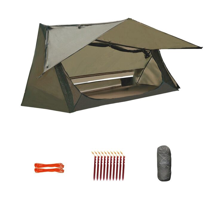 Бівак-намет onewind для 1 особи, 3-сезонний надлегкий туристичний намет з нейлону з дощовиком, водонепроникний бівак-мішок, одномісний намет для кемпінгу на свіжому повітрі, без трекінгових палиць, сучасний
