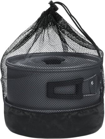 Набір посуду для кемпінгу з 7 предметів для 4-5 осіб - Міцний алюміній з антипригарним покриттям - Набір каструль та сковорідок у сітчастій сумці для кемпінгу та використання на природі