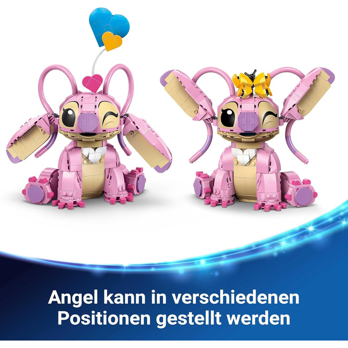 Ліло та Стіч - Набір для будівництва з 3 повітряними кульками у формі серця та 1 метеликом Креативна прикраса - Подарунок для дівчаток, хлопчиків віком від 9 років та дорослих 43257