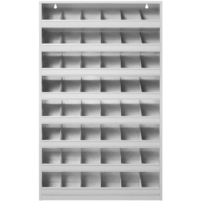 Металевий стелаж з відділеннями для гвинтів та болтів, RAL7035, 53618