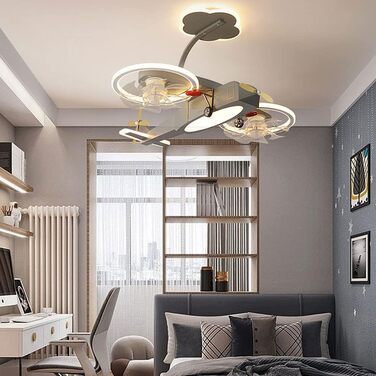 Стельовий світлодіодний світильник PAZWAHF 80 Вт, стельовий вентилятор зі світлодіодним підсвічуванням, регульованою швидкістю віт