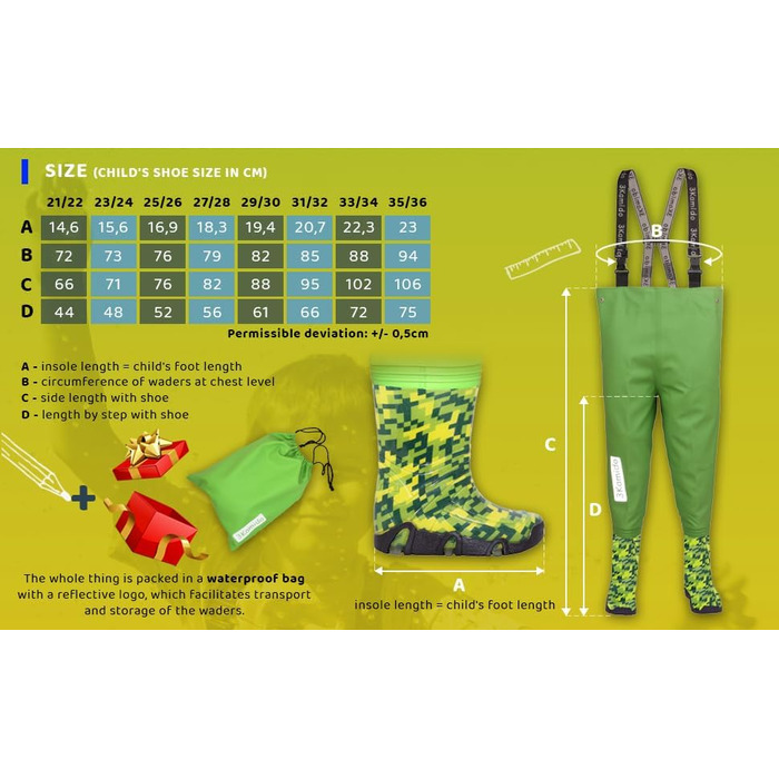 Дитячі вейдерси, дитячі нагрудні вейдерси, моделі, Craft, СІРИЙ камуфляж, регульований пояс Spider, міцні підтяжки, пряжка Nexus, рибальські вейдерси для дітей 21-36 EU 23-24 камуфляжний сірий