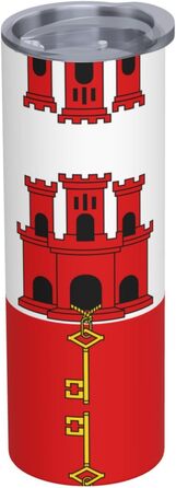 Кухоль з прямою трубочкою, дизайн Прапор Гібралтару, дорожній кухоль з принтом, підходить для кемпінгу, офісу та дому, 590 мл