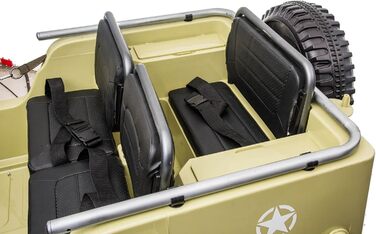 Дитячий електромобіль RIRICAR 4x4 12V USA Army, 3-місний, електромобіль для дітей з пультом дистанційного керування 2.4GHz, MP3/US