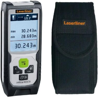 Лазерний далекомір Umarex Laserliner LaserRange-Master Gi5 (довжини, площі об'єми, діапазон вимірювання 0,05 м - 50 м, датчик нахилу 360, функція безперервного вимірювання) 080.838A