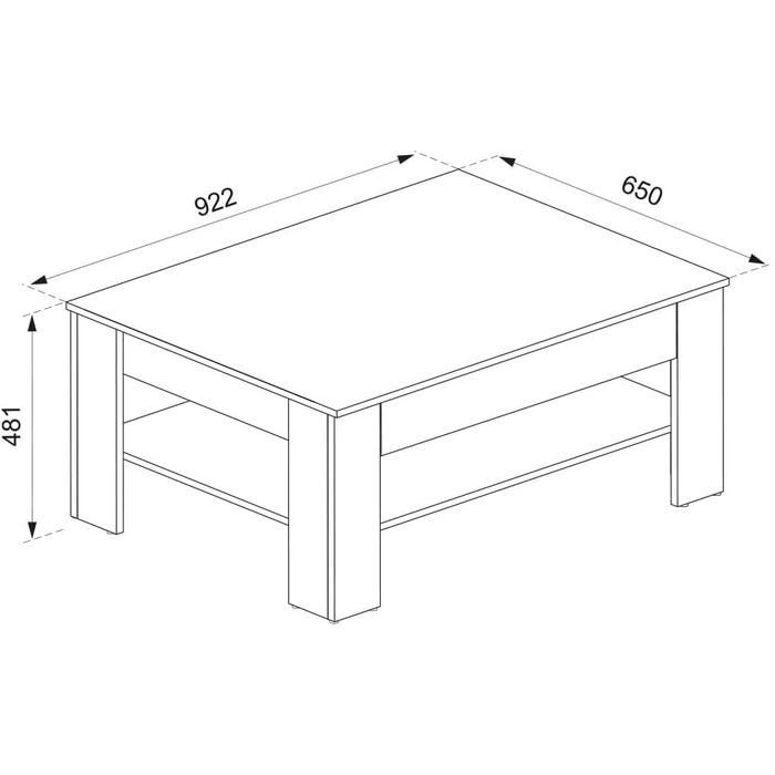 Журнальний столик Vicco Milan, стіл для вітальні з шухлядою, Сонома, 92,2 x 65 см