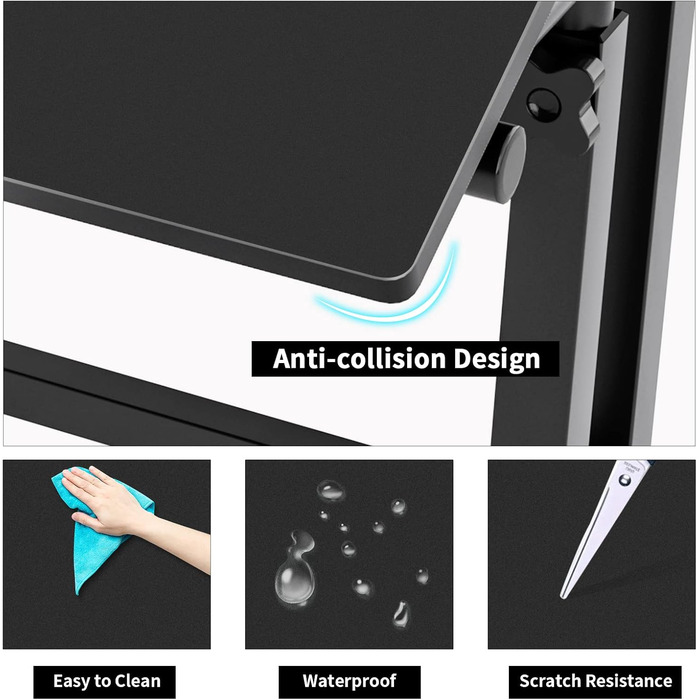 Приставний столик Кухонний стіл fgdgd Комп&39ютерний стіл Книжкова полиця для навчання, Мобільна робоча станція для ноутбука, Чорно-білий