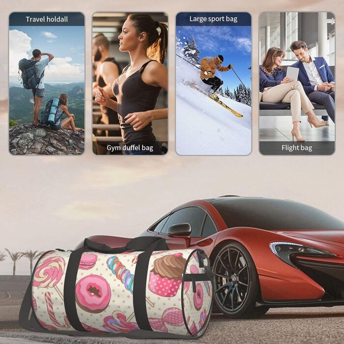 Дорожня сумка Солодка випічка (Roter Panda), кругла, великої місткості, легка та міцна, ідеальний подарунок для подорожей, відпустки, ділових поїздок та іншого, універсальний розмір.