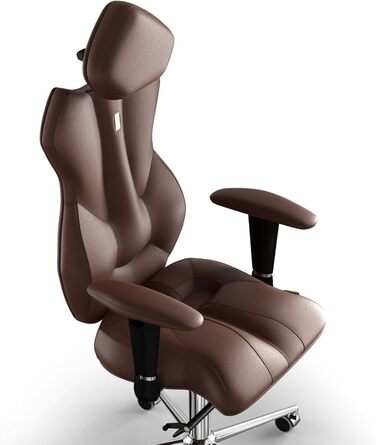 Ергономічне офісне крісло для керівника KULIK SYSTEM - Зручне та регульоване крісло з підтримкою спини та поперекового відділу для тривалої роботи Запатентована конструкція для полегшення спинки Натуральна шкіра ROYAL кольору віскі