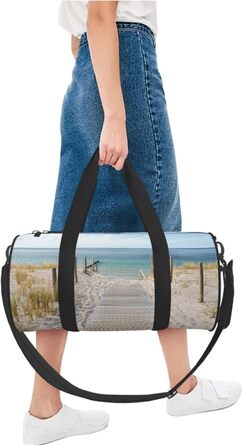 Спортивна сумка, дорожня сумка, пляжна сумка, з принтом, сумка на нічліг, чорна, універсальний розмір