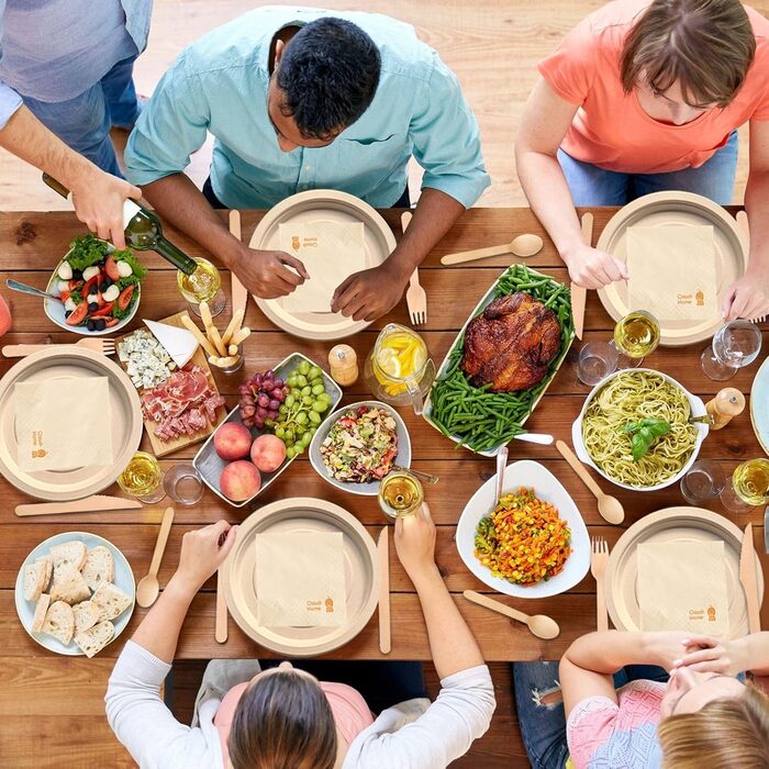 Компостованих бамбукових ложок 16 см екологічно чисті одноразові столові прибори без деревного присмаку Екологічно чисті та без присмаку Пікнік, барбекю, вечірка Claudi Home 300 ложок XL, 300