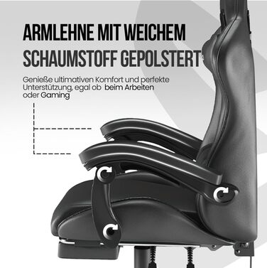 Ігрове крісло Avalo - Ергономічне офісне крісло, регульоване - Ігрове крісло - Чорне
