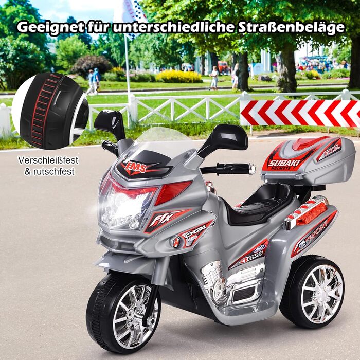 Дитячий електромотоцикл DREAMADE 6V, дитячий мотоцикл, дитячий транспортний засіб з музичним клаксоном і фарою, електромотоцикл дл