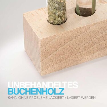 Дерев&39яна полиця для спецій Tuuters з пробірками та корками (2x2 отвори та 10 отворів)