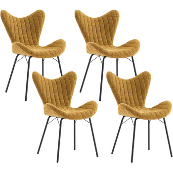 Обідні стільці, комплект з 4 шт. , м&39які кухонні стільці, обідні стільці, крісла зі стьобаними шенілловими спинками, для їдальні, вітальні, спальні та вітальні, жовті.