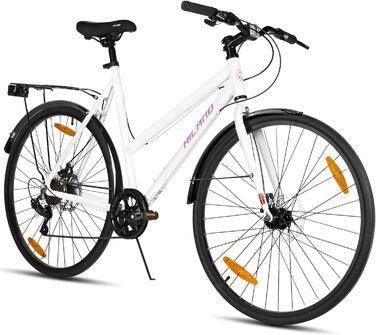 Шосейний велосипед Hiland 28″ з алюмінію, 7 швидкостей для чоловіків та жінок, білий