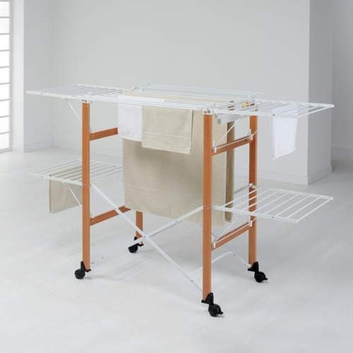 Складаний кінь для одягу, 105 x 80 x 174 см, дерево, горіх