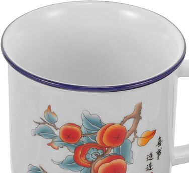 Емальована кружка Ciieeo Vintage Coffee Cup з кришкою, товстостінна емальована кружка для пиття, портативна чашка для води на відкритому повітрі для кемпінгу, офісу та дому