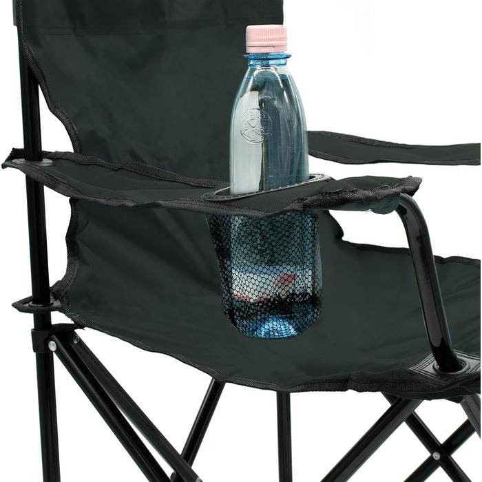 Складаний кемпінговий стілець Spetebo з тримачем для напоїв, набір з 2 шт. - 9 кольорів - Складаний кемпінговий стілець з сумкою для перенесення - Складаний стілець для фестивалів, відпочинку, саду, риболовлі, витримує до 100 кг, чорний