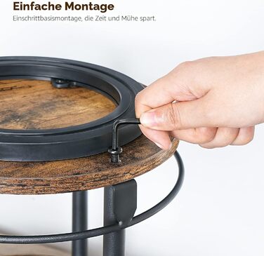 Підставка для спецій, 2-рівнева обертова кухонна полиця-органайзер, кругла обертова підставка для спецій, окремостояча, компактний тримач для спецій з поворотним столом, для кухонної стільниці, обіднього столу, вінтажний коричневий та чорний XSR22BR 26 x 