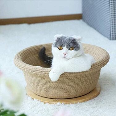 Комплекс для котів Мурчик, лежанка-чаша з сизалю, стійкий до подряпин, ігровий майданчик (без основи)