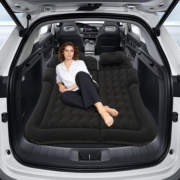 Автомобільний матрац, 174 * 126 см надувний матрац для позашляховика, універсальне автомобільне ліжко, електричний повітряний насос та 2 подушки, надувне автомобільне ліжко для кемпінгу та подорожей