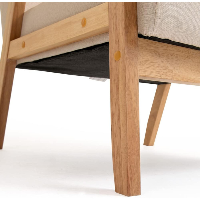 Крісло Mingone, м&39яке коктейльне крісло, скандинавське крісло-гойдалка, сучасний одномісний диван, масив дерева, для вітальні, спальні, бежевий, 64,5x67x73,5 см, бежевий, 1 предмет, комплект