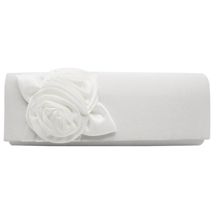 Сатинова сумочка-клатч з квітковим візерунком для весілля, вечірки, випускного, вечора. Біла жіноча сумочка.