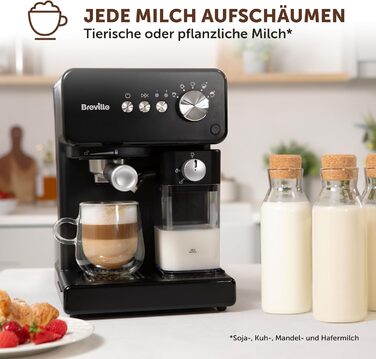 Кавомашина Breville Prima Latte One-Touch Автоматичний капучинатор Для капучино, лате та інших напоїв Італійський насос 15 бар Чорна VCF183 шт. Prima Latte One-Touch Negra