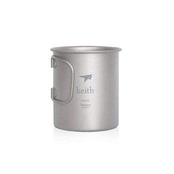 Титанова кружка Keith, кемпінгова кружка з кришкою, посуд для пікніка (450 мл. Ti3204)