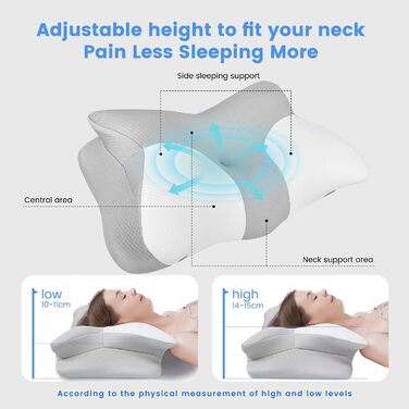 Подушка для сну на боці, зручна ортопедична подушка з піни з ефектом пам&39яті, подушка для підтримки шиї для сну на боці, ергономічна подушка для сну на боці, подушка для сну для шиї.
