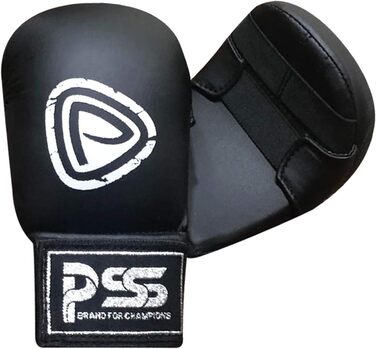 Дитячі рукавички для карате без пальців, захист для карате, юніорські, без великого пальця, зі штучної шкіри, чорні, сині, червоні, розмір S, чорні