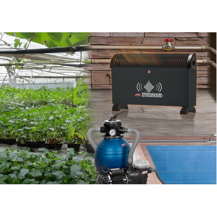 З термостатом, електричний обігрівач, радіаторний обігрівач рослин для теплиць, електричний обігрівач, що підключається до мережі з підставкою Клас захисту I та рівень захисту IP20