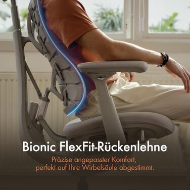 Ергономічне офісне крісло LiberNovo з підставкою для ніг регульоване, адаптивна поперекова підтримка, кут нахилу 160, інтегрована система розтяжки хребта, чорне, глибина сидіння 48 см, колір Північний чорний, крісло 48 см підставка для ніг