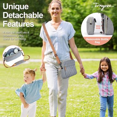 Рюкзак-знімна пляшечка для перетину тіла, пеленальна сумка Travel Essentials Дитяча сумка з пеленальним килимком, стильна пеленаль